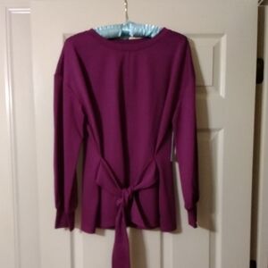 NWT Women’s Tie-Back Long Sleeve Top - Plum